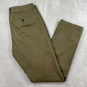 Flint and Tinder Pants Men 34x32 Olive Green Straight Fit Chino Stretch Casual
